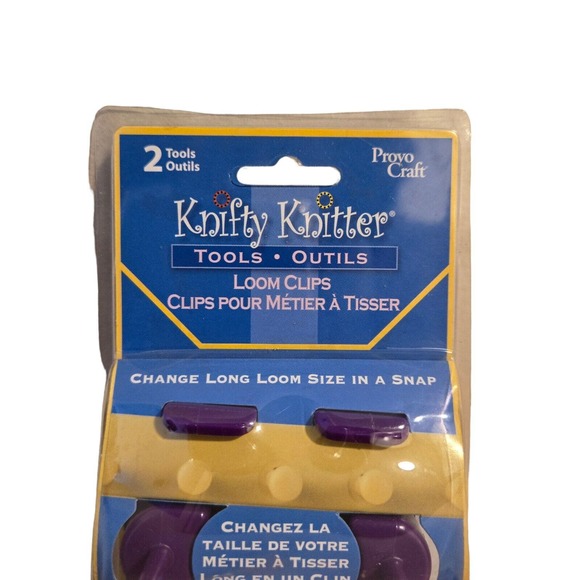 Provo Craft Knifty Knitter Loom Clips Includes 2 Purple Clips - Picture 2 of 3